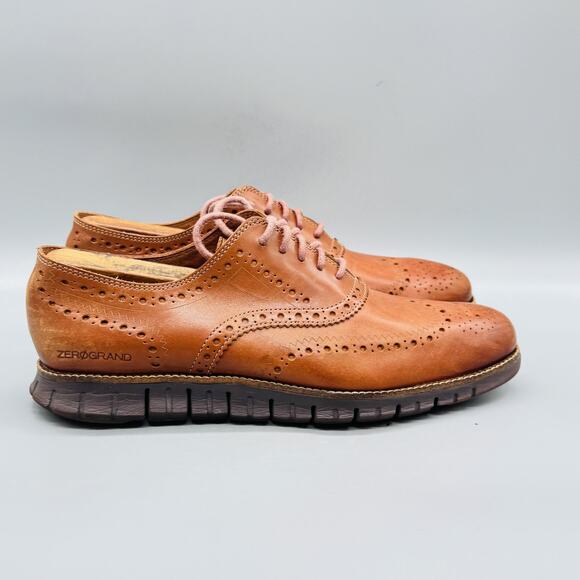 Cole Haan Shoes Mens 9.5 Brown Leather Zerogrand Wingtip Oxford Dress Sneakers